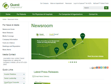 Tablet Screenshot of newsroom.questdiagnostics.com